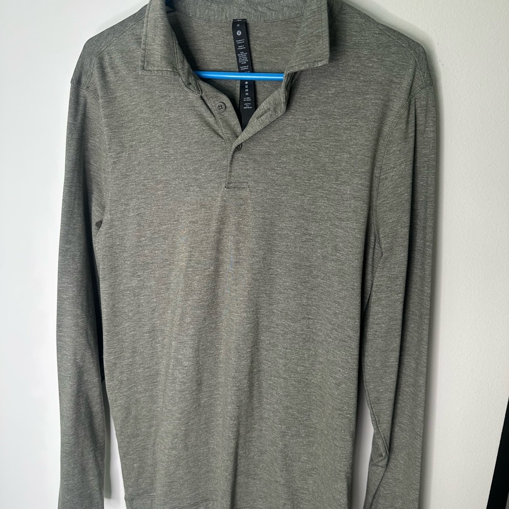 lululemon athletica Men's Long Sleeve Polo - Heather Gray
